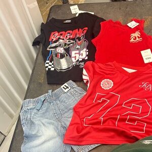 Racing Graphic Kids T-Shirt - Black and Red